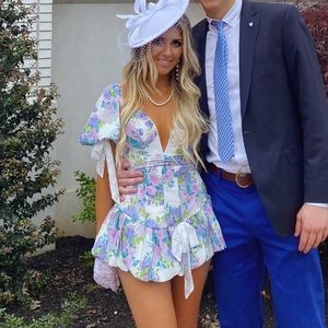 Spring floral Kentucky Derby mini dress